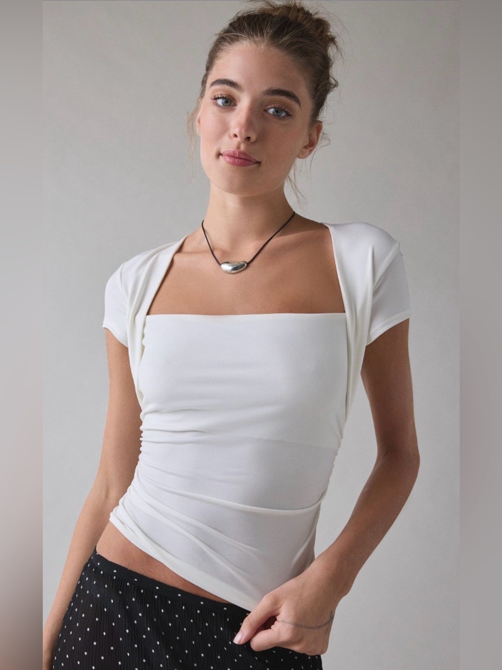 UO Claire Cropped Cap Sleeve Shrug Top NWT